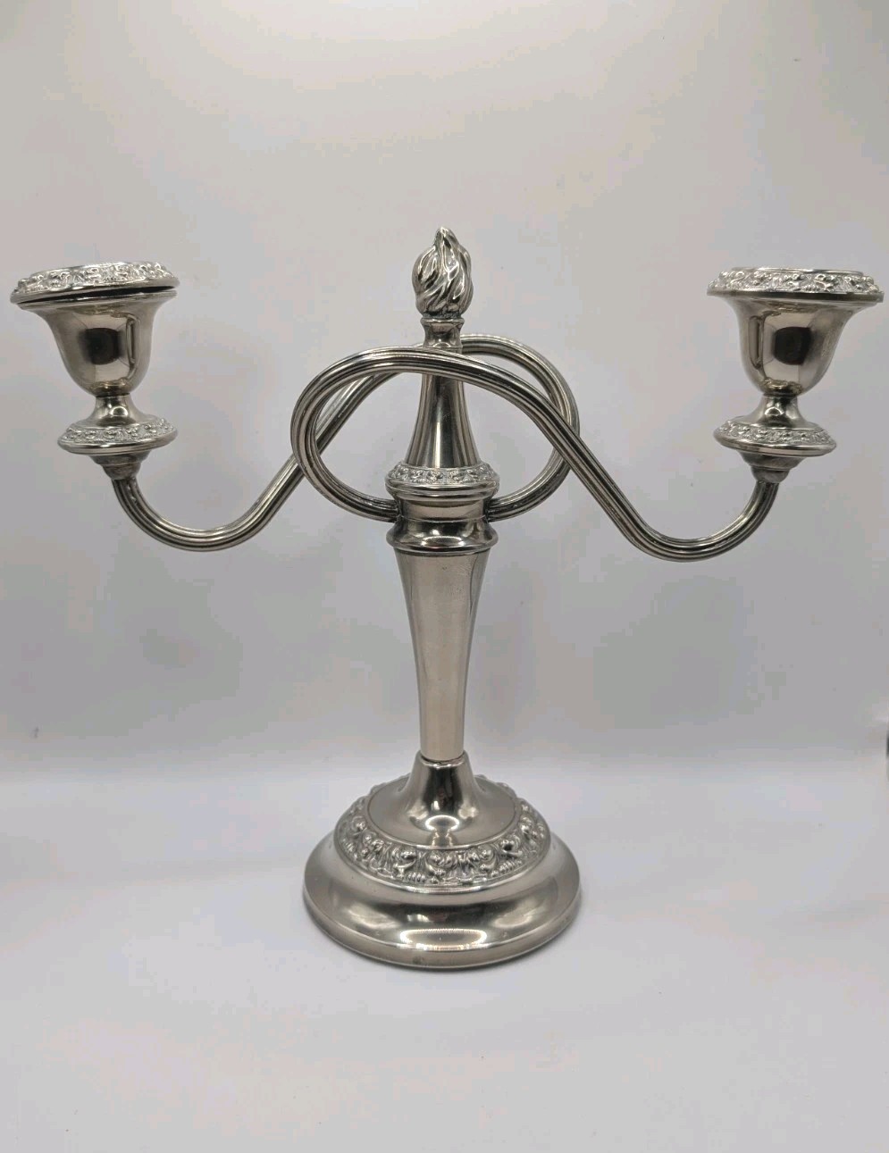 Vintage Lanthe England Silver Plate Candlestick Candle Holder 2 Arm Candelabra
