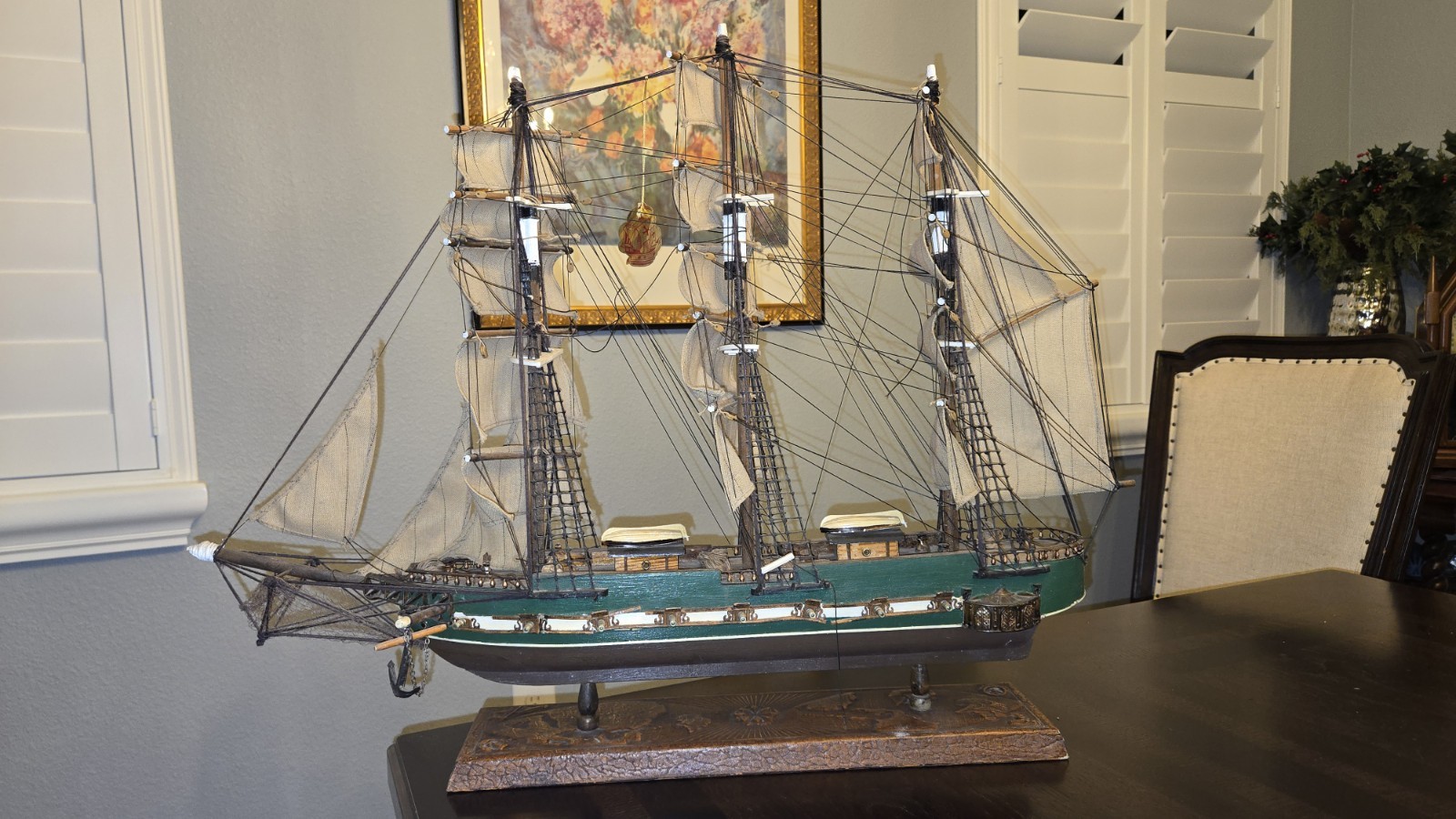 Vintage “The President” Frigate Model Ship 30in Made in Spain Nautical Decor