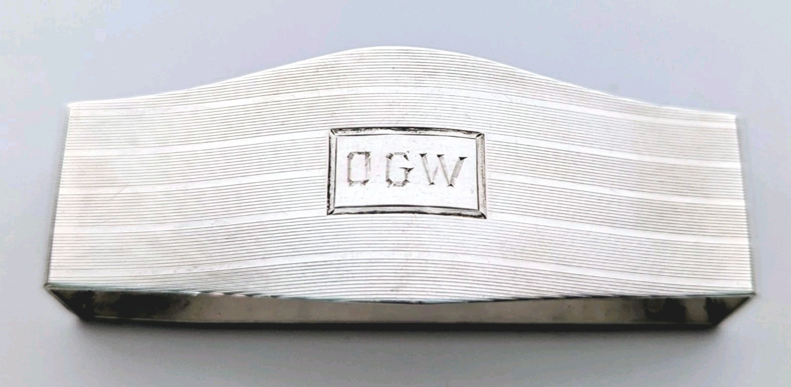 Vtg Sterling Silver Napkin Ring Art Deco Engraved OGW. International Silver Co.