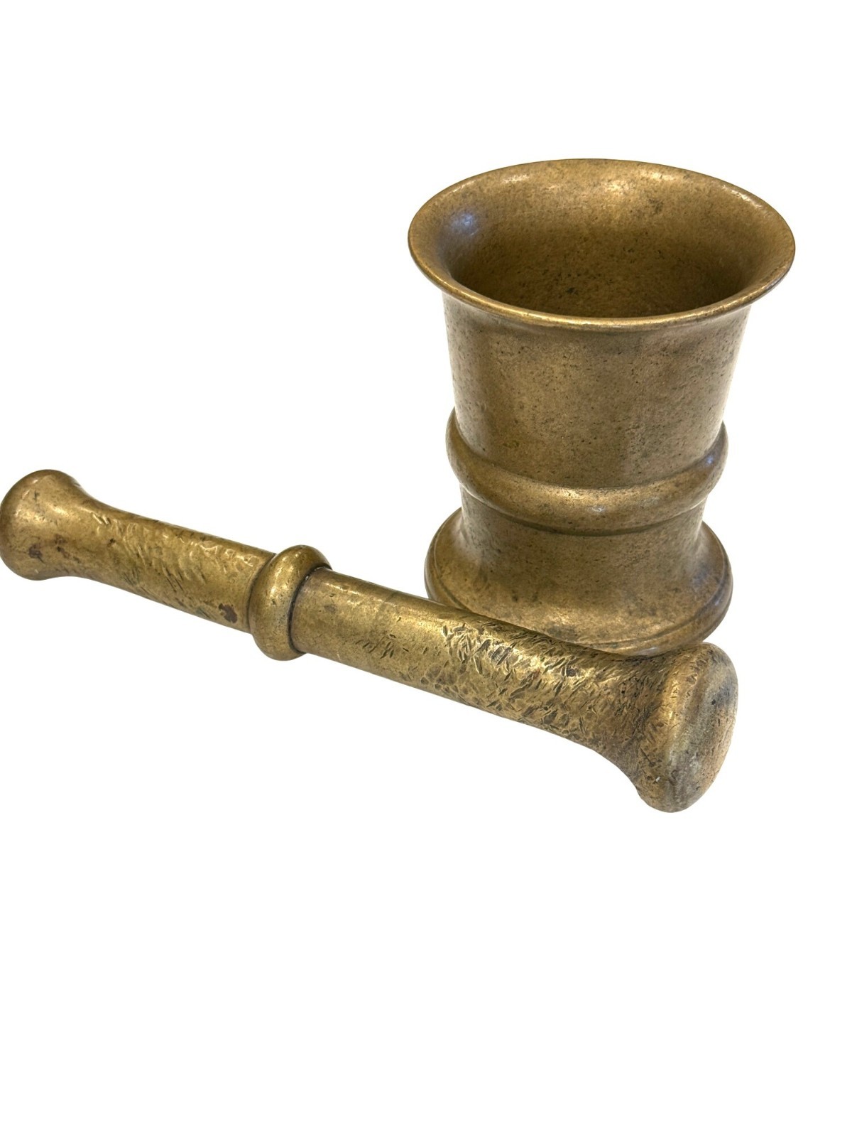 Vintage Solid Brass Mortar & Pestle Apothecary Pharmacy Kitchen Large Heavy Duty