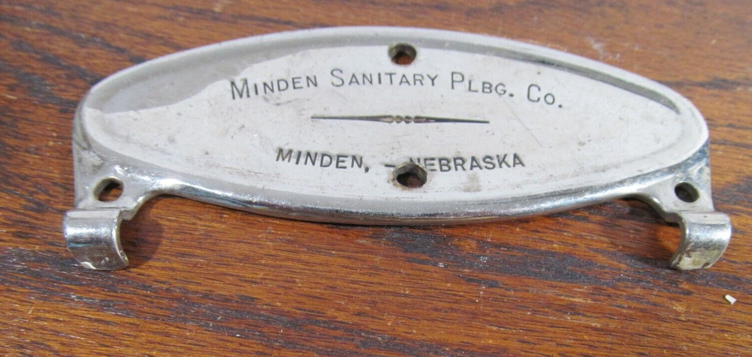 Vtg Toilet Paper Holder Topper Minden Sanitary Plumbing Co. Minden Nebraska