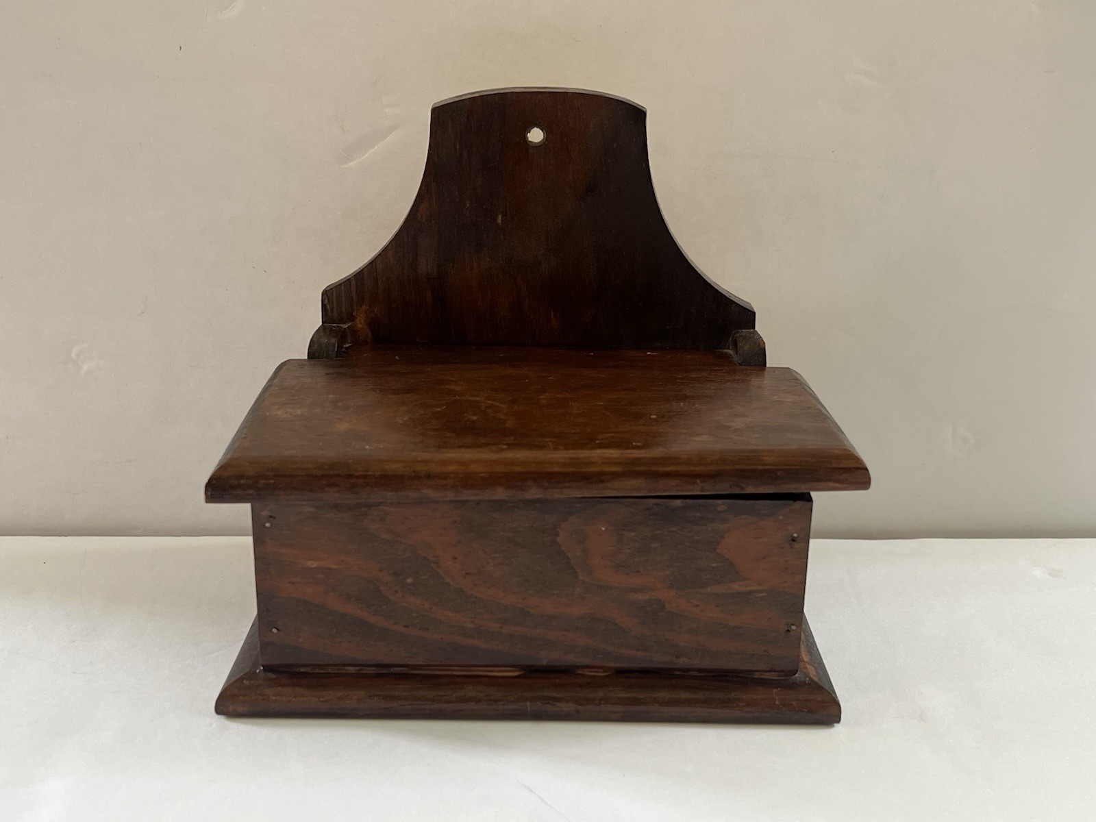 Primitive Antique Rustic Salt Cellar Match Box Wall Decor W/ Matches Cottagecore