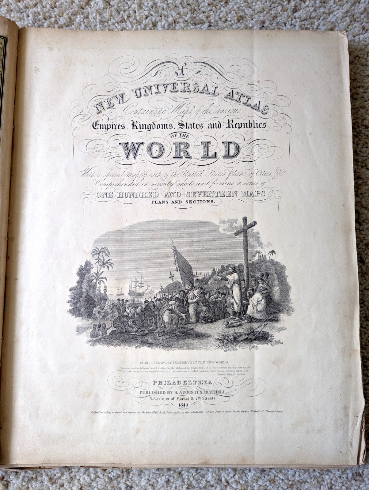 Maryland and Delaware State Map 1849 ORIGINAL Antique Mitchell Atlas 14″ x 17.5″