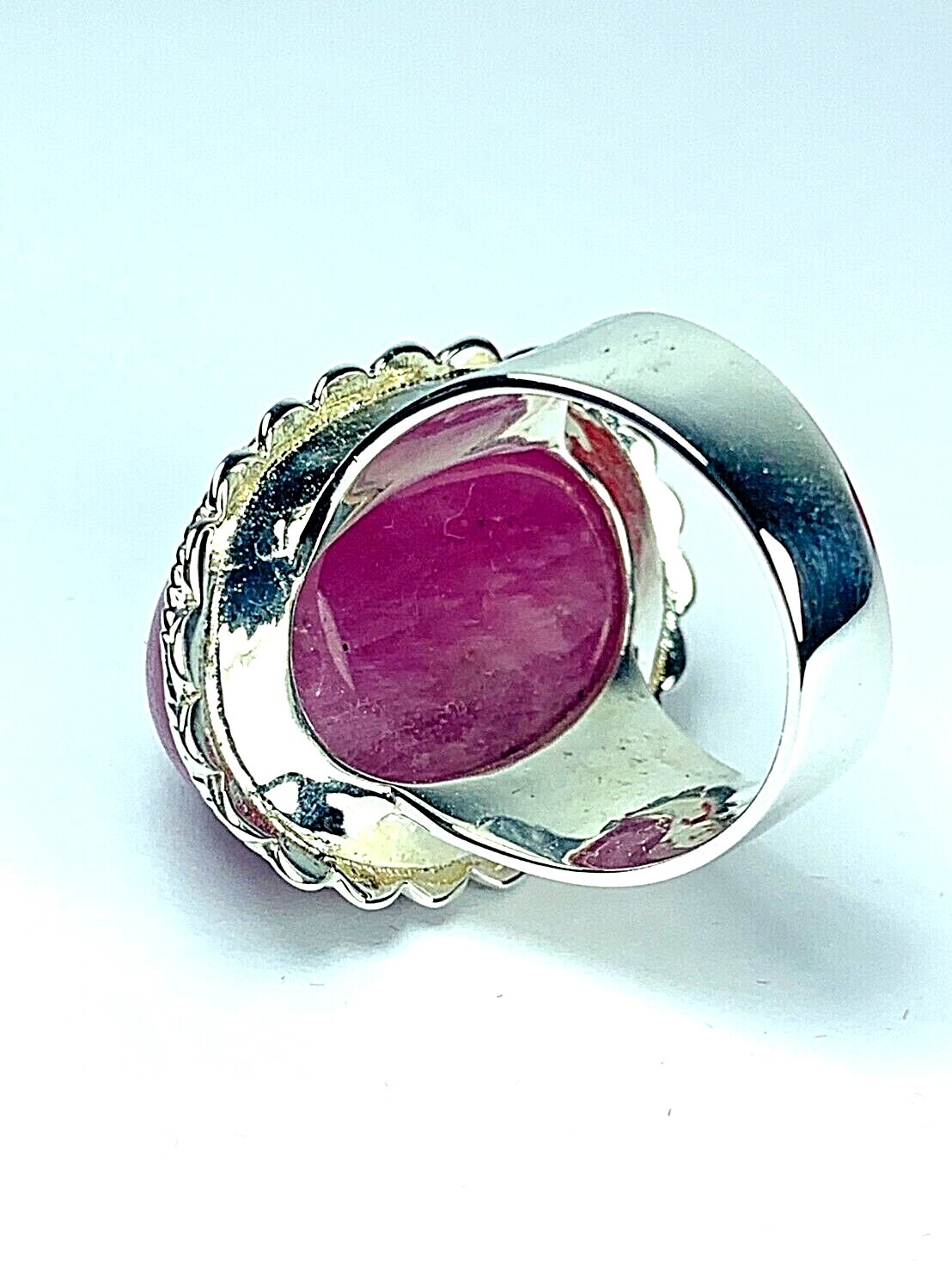 925 STERING SILVER BURMESE RUBY BLESSING HANDMADE RING US-10 FETISH THAI AMULET
