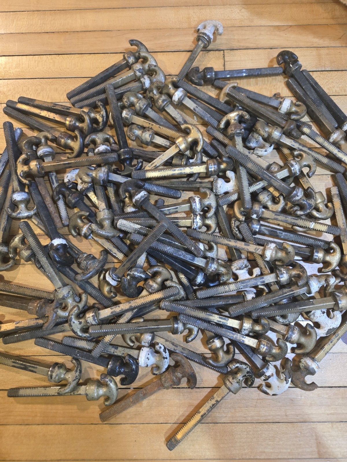 Vintage Threaded Door Knob Thumb Turn Square Spindle Closet Spindles Set Of 10