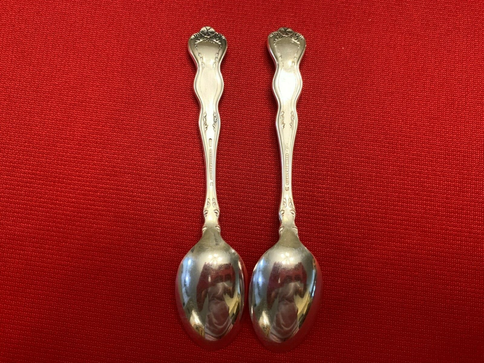 ORIENT VENICE Holmes & Edwards Silverplate Set of 2 DEMITASSE SPOONS 1904