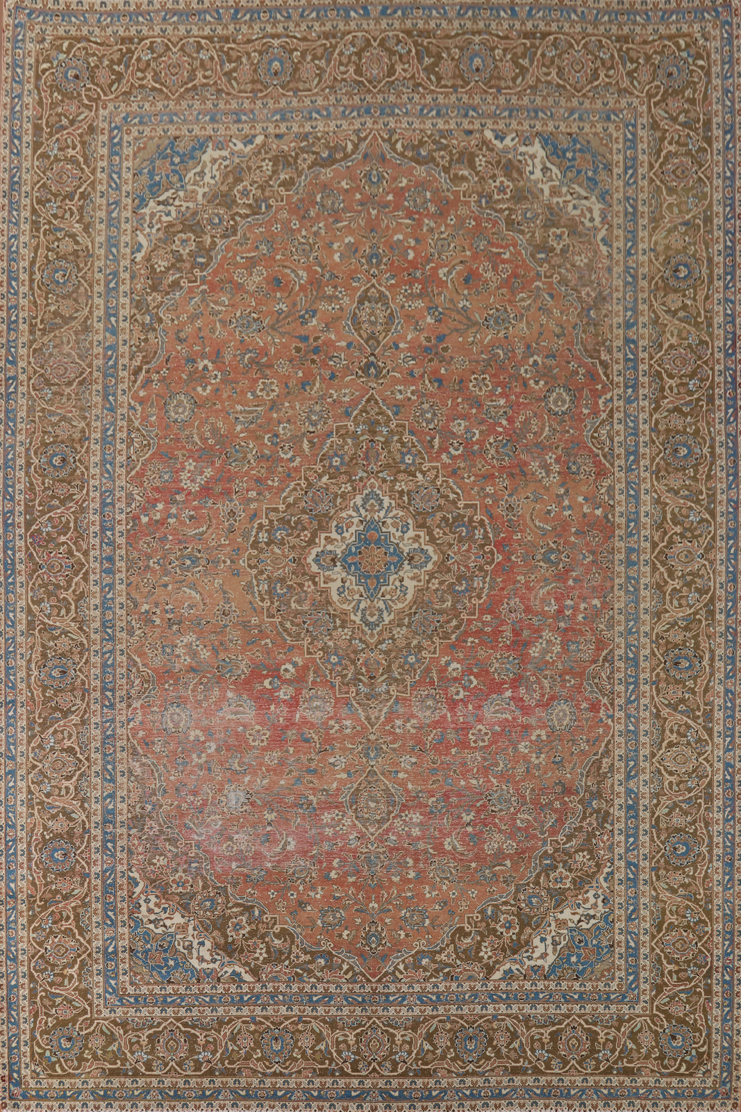 Vintage Distressed Ardakan Large Rug 10×13 Hand-knotted Wool Living Room Carpet