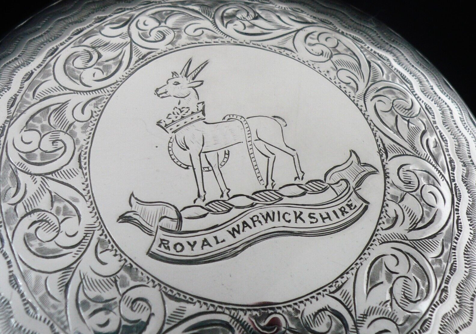 Sterling Silver Powder Compact, Royal Warwickshire Regiment, Pre 1968