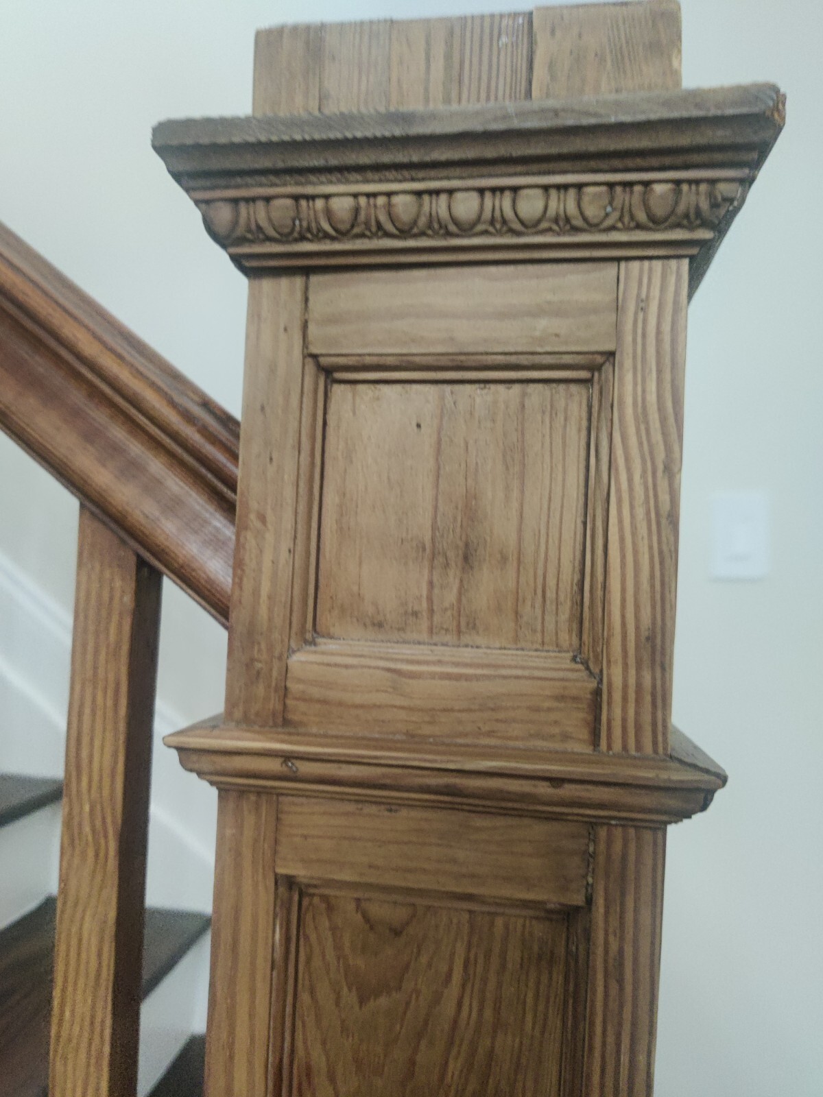 early 1900s antique banister post and railing