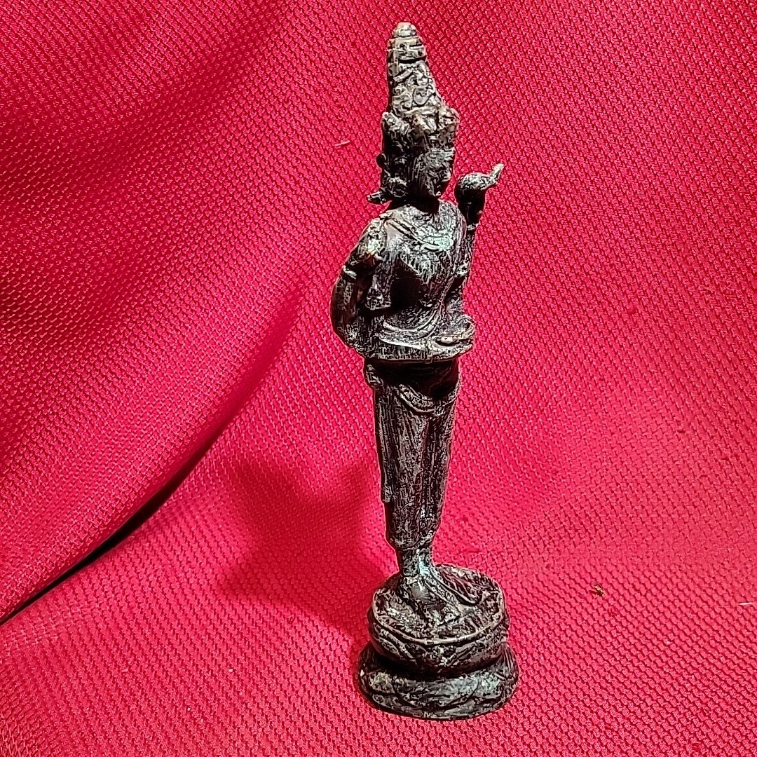 10″ LAKSHMI LAXMI SHRI standing Bronze Metal statue figure hindu decor Vishnu