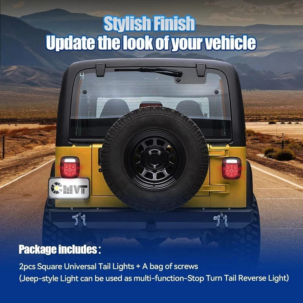 Universal LED Replacement Tail Lights Taillights for Jeep Wrangler TJ YJ CJ, Smo