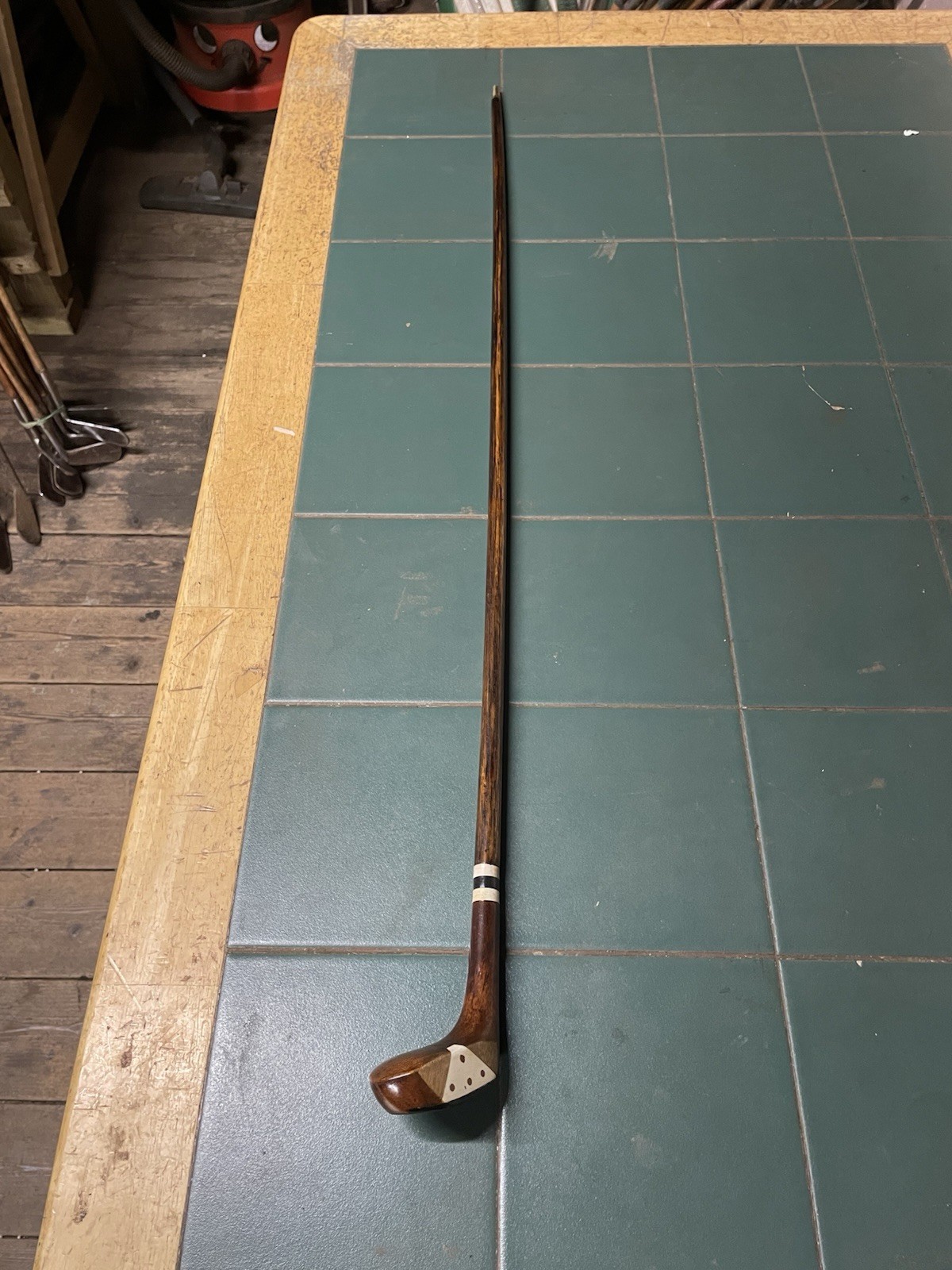 Antique Golf Club Sunday Or Sabbath Stick Turnberry Stamp Insert Face 35in Long