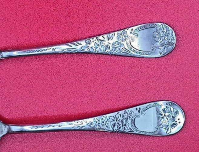 (4) Antique Wendell Sterling Silver Spoons all engraved “Marie” and “1890-93” ++