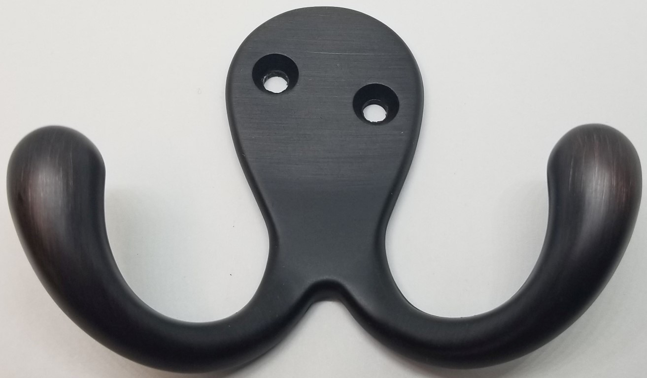 OIL RUBBED BRONZE Double Hook coat hat jacket wall vintage rustic octopus alumin