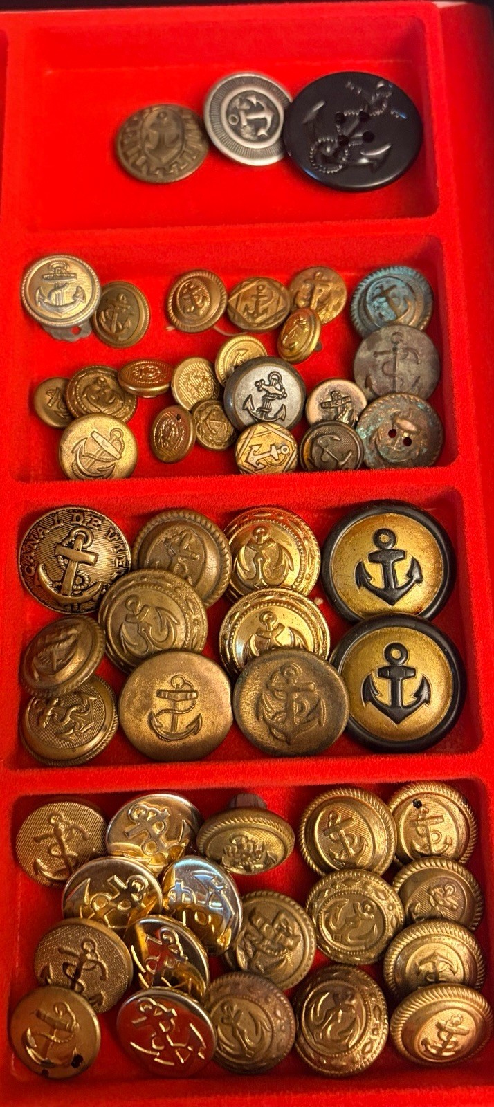 Antique Early 1900s Nautical Maritime Anchor 50+ Rare Button Collection Mega Lot