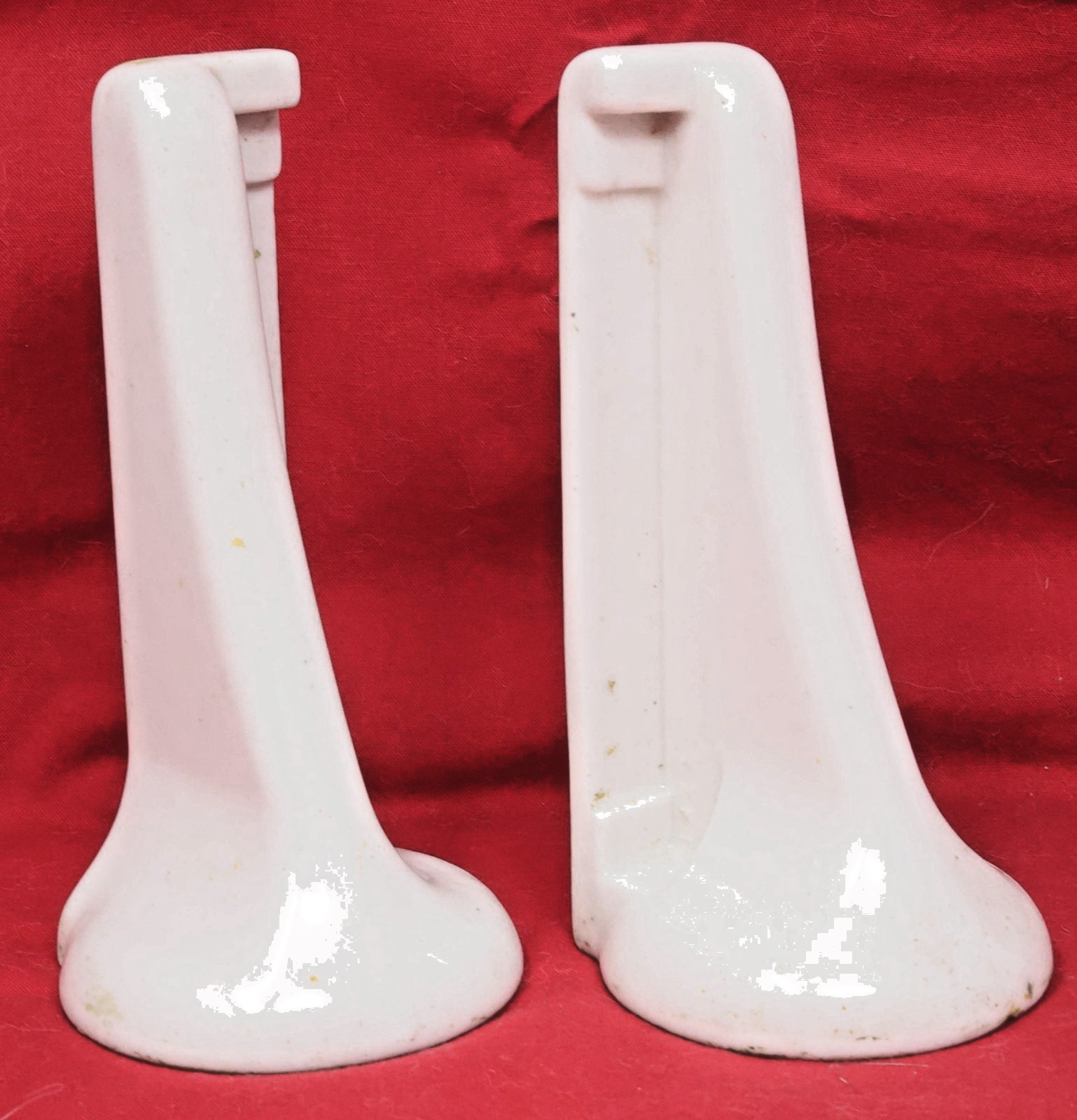 c.1910 Antique Vitreous Porcelain Shelf Brackets White Enamel Wall Mount Ceramic