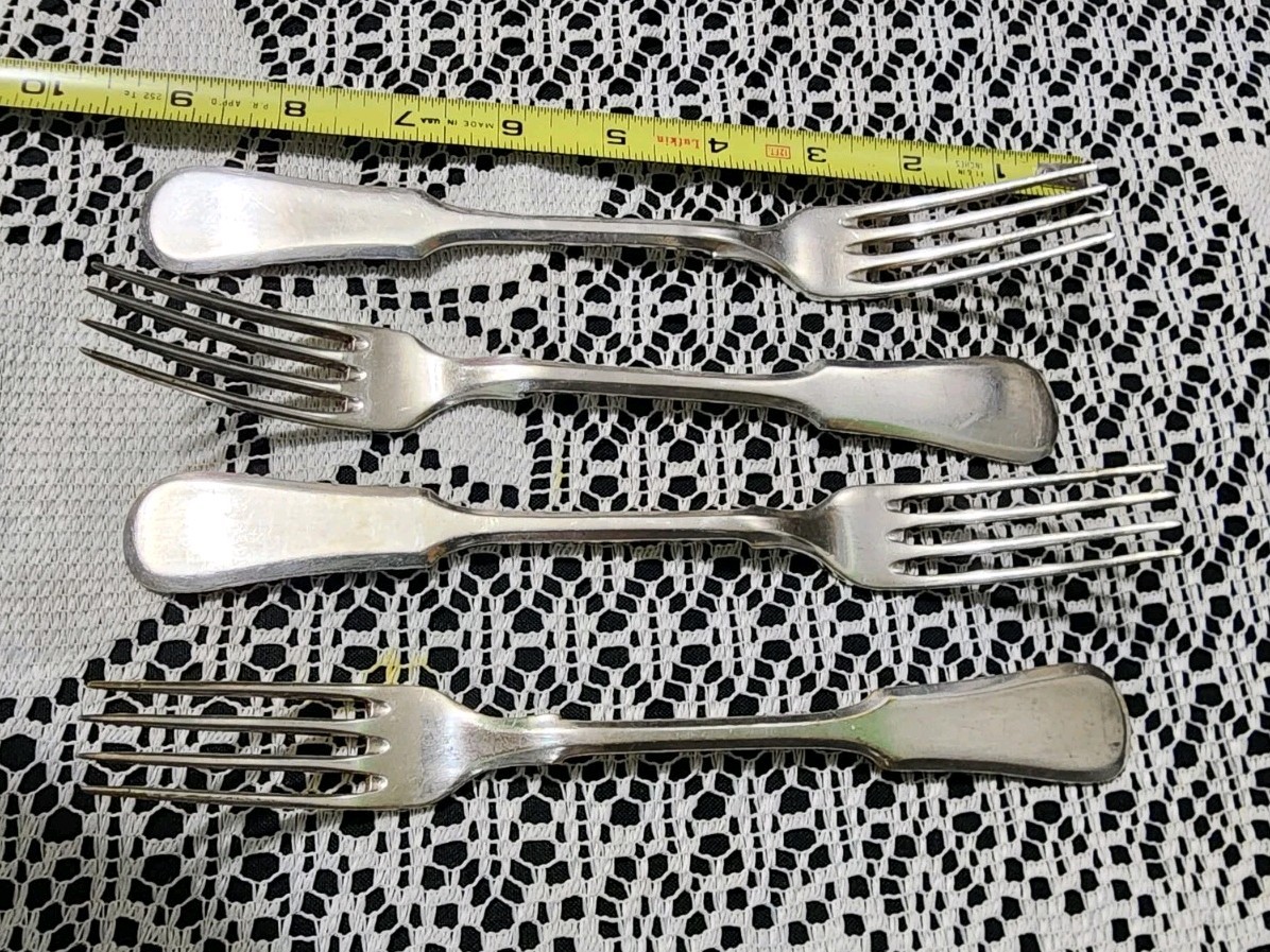LOT OF 3 ANTIQUE GALW NORBLIN iSA POLISH SILVERPLATED FORKS w/TSAR EAGLE MARK