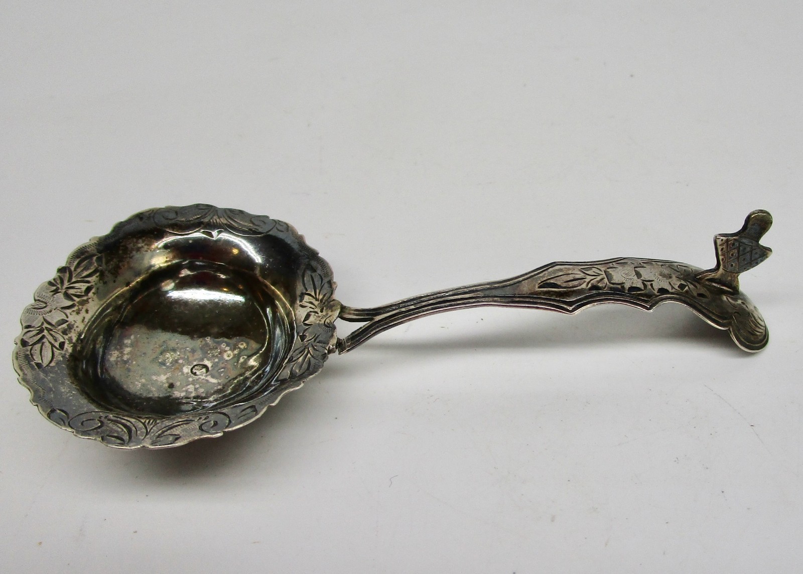 Antique sterling silver small ladle spoon 4 1/2″ lion mark gravy sauce condiment
