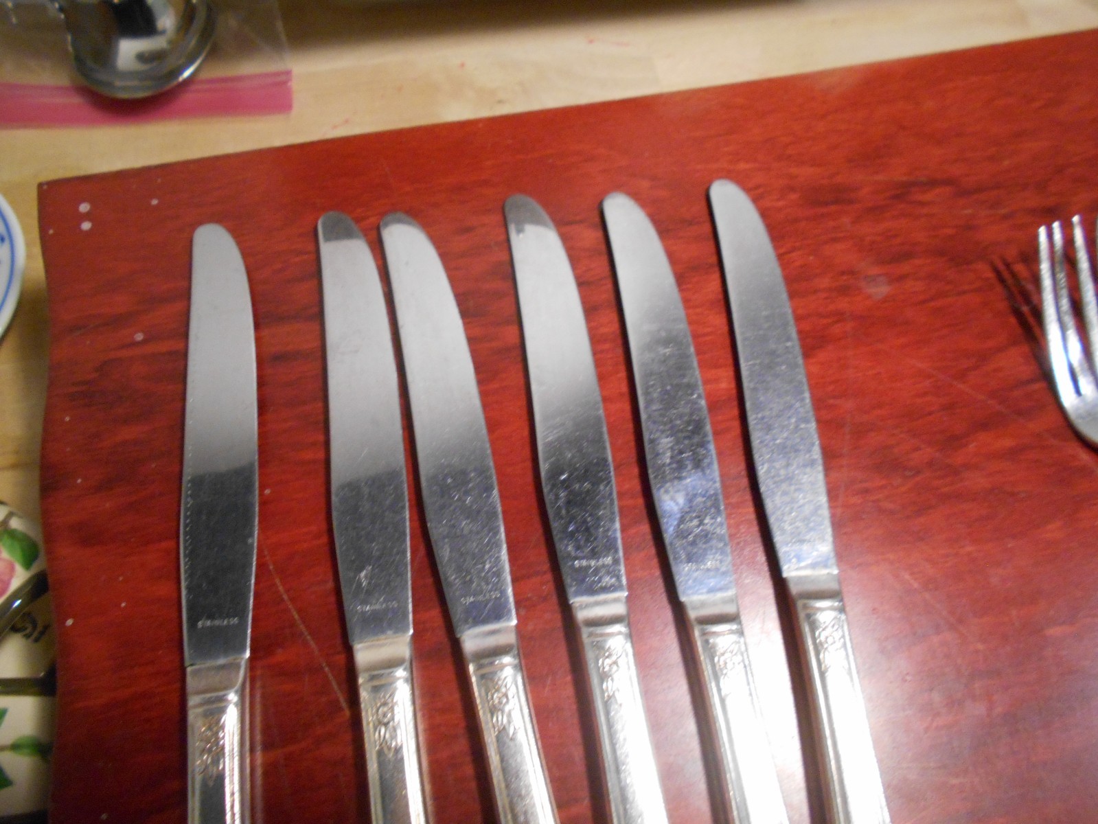6 Rogers 1950 STARLIGHT Pattern dinner Knives IS Silverplate 8659