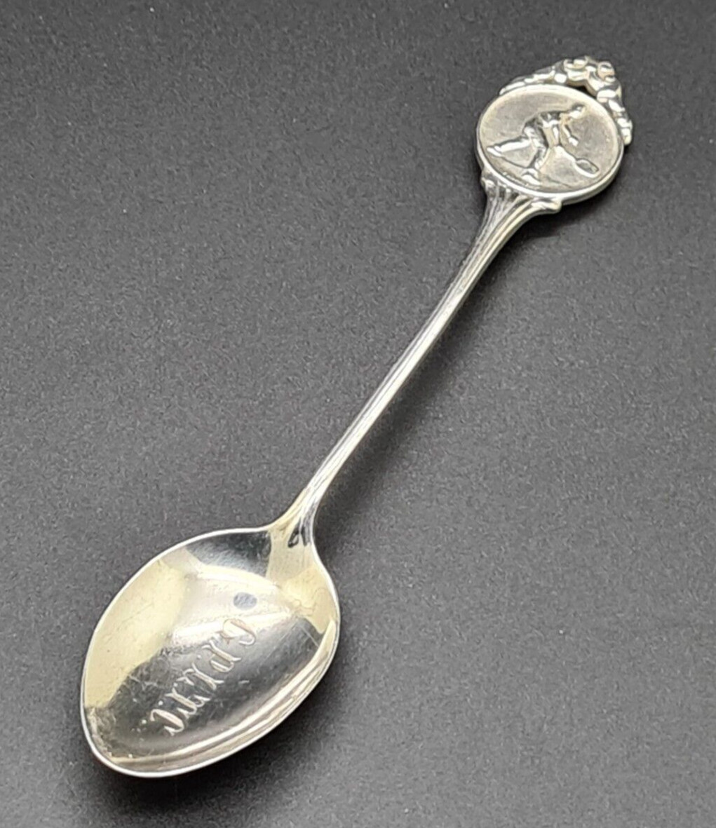 Tennis Sterling Silver Souvenir Spoon by James Fenton 1935