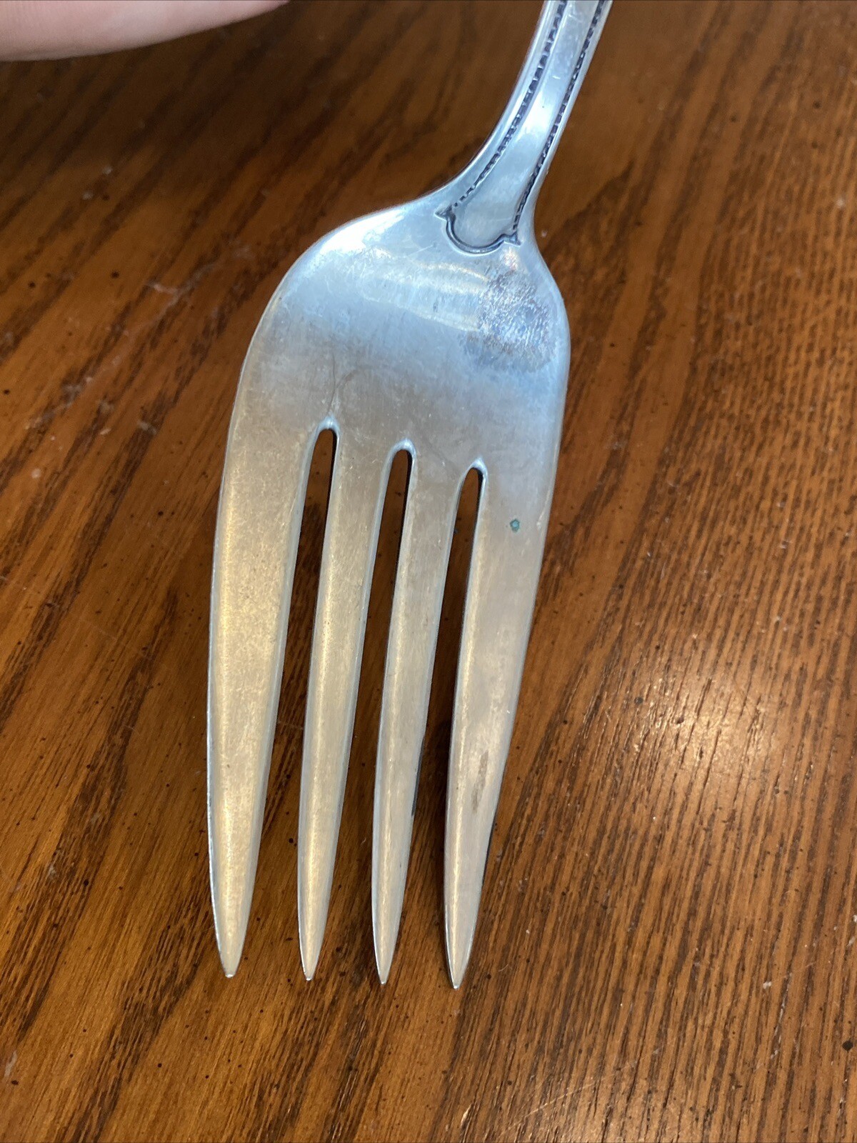 Antique Wallace 1904 Regal REX Pattern Pure SilverPlate Cold Meat Serving Fork