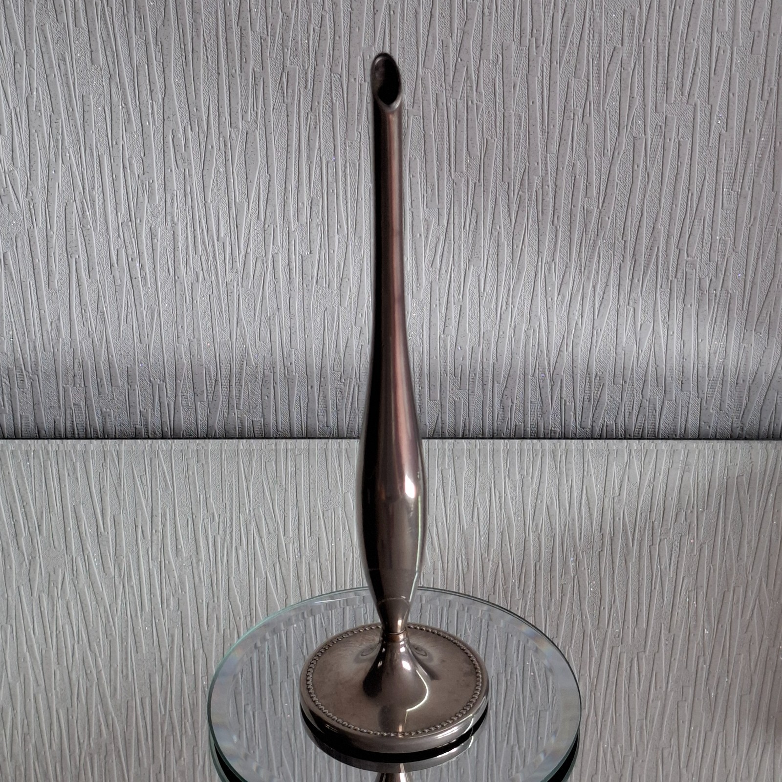 Vintage Silver-Plated Bud Vase Surrealism Fantasy Art Style Art Deco Era