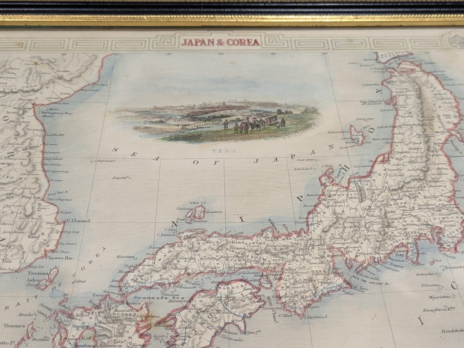 JAPAN, COREA, original antique map, RAPKIN, TALLIS 1851
