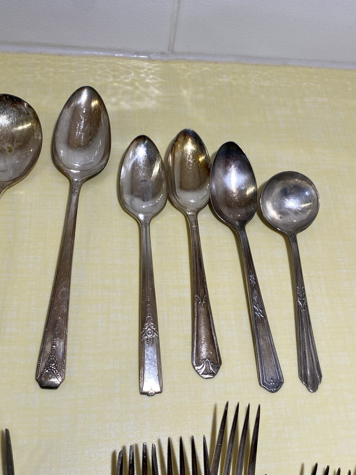 Lot 50 Pc Silverplate Spoons forks Kni Serving Vintage Flatware Silverware Craft