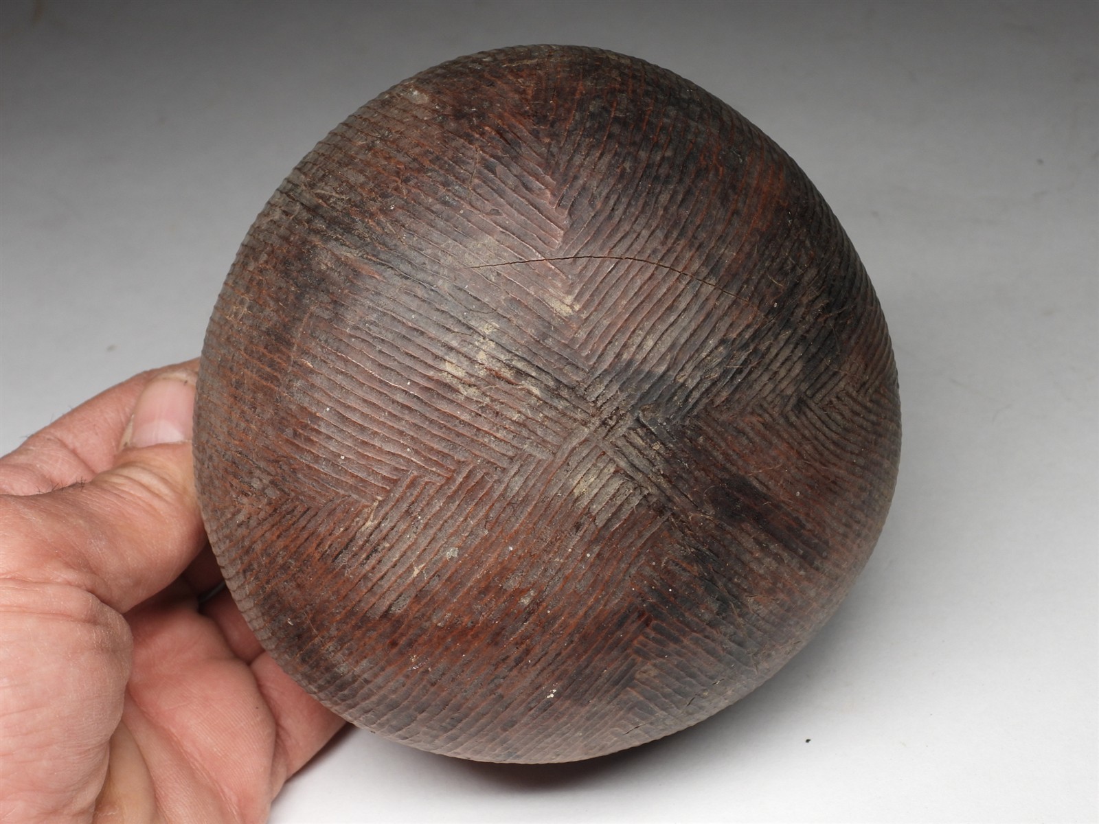 Oceanic Pacific Island Fijian Fiji Carved Coconut Ritual Bowl