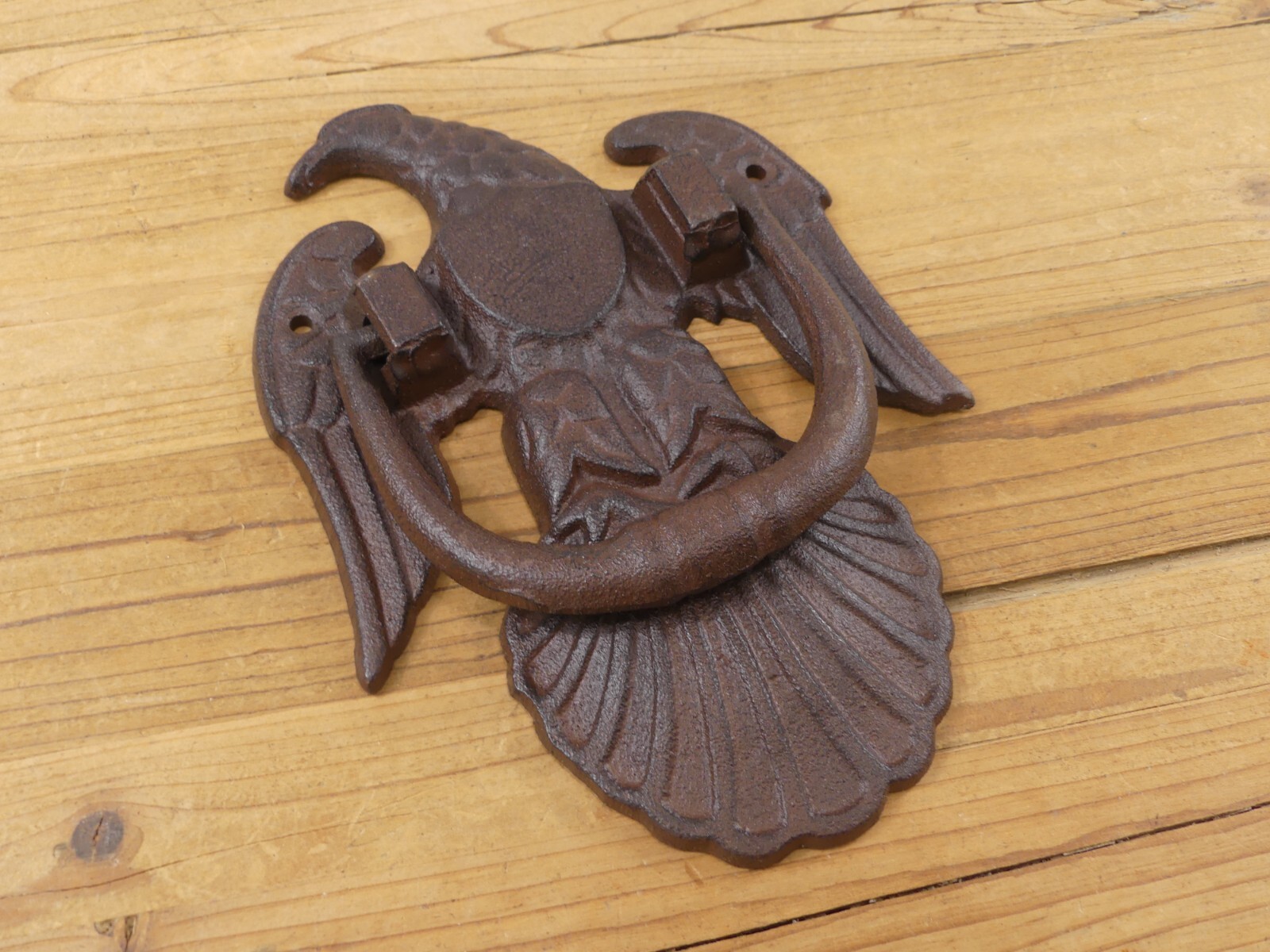 2 Large Cast Iron Door Knocker American Eagle Man Cave Vintage Style Rustic
