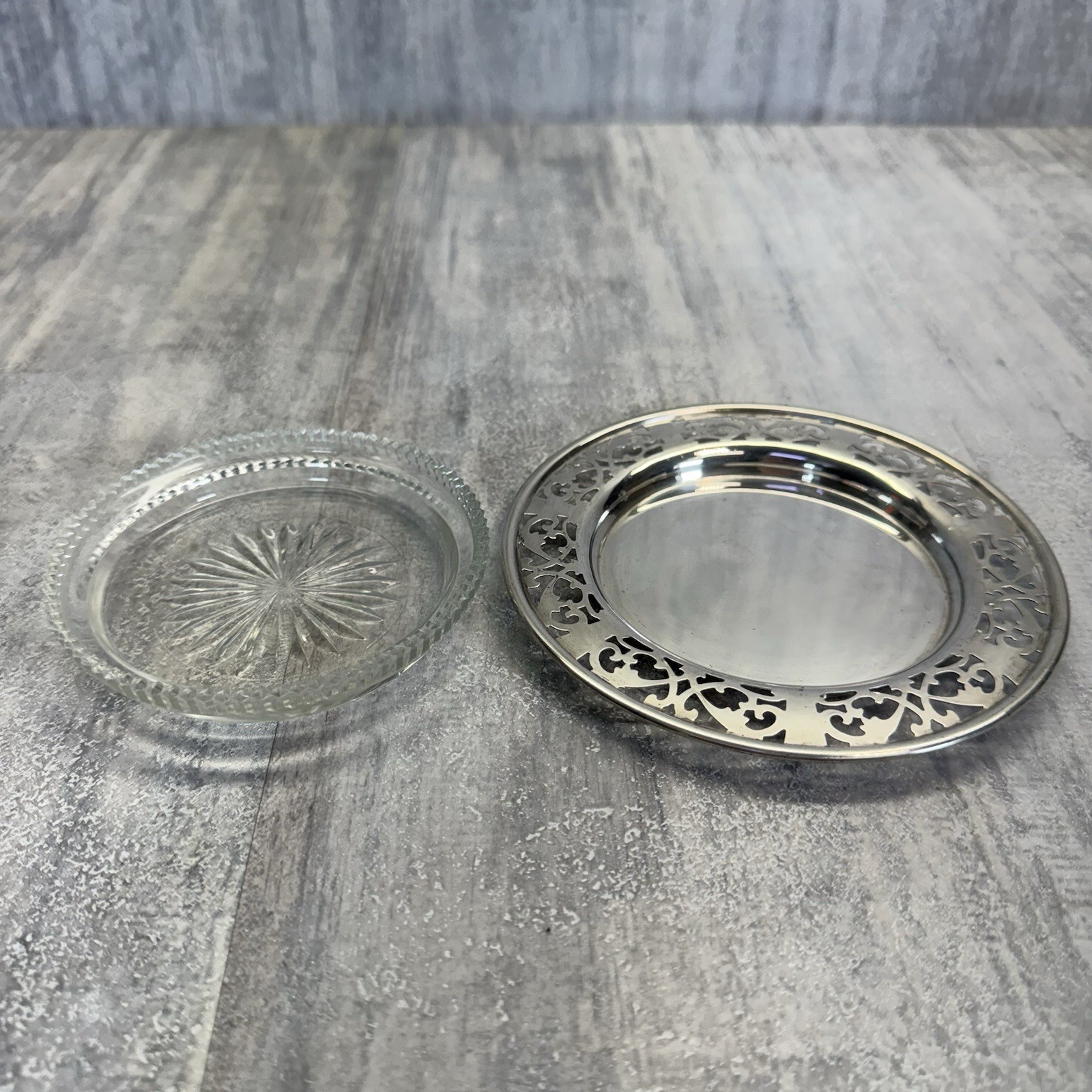Vtg Roden Brother Sterling Silver Ashtray With Glass Insert 53 Grams 1.9 Fl Oz