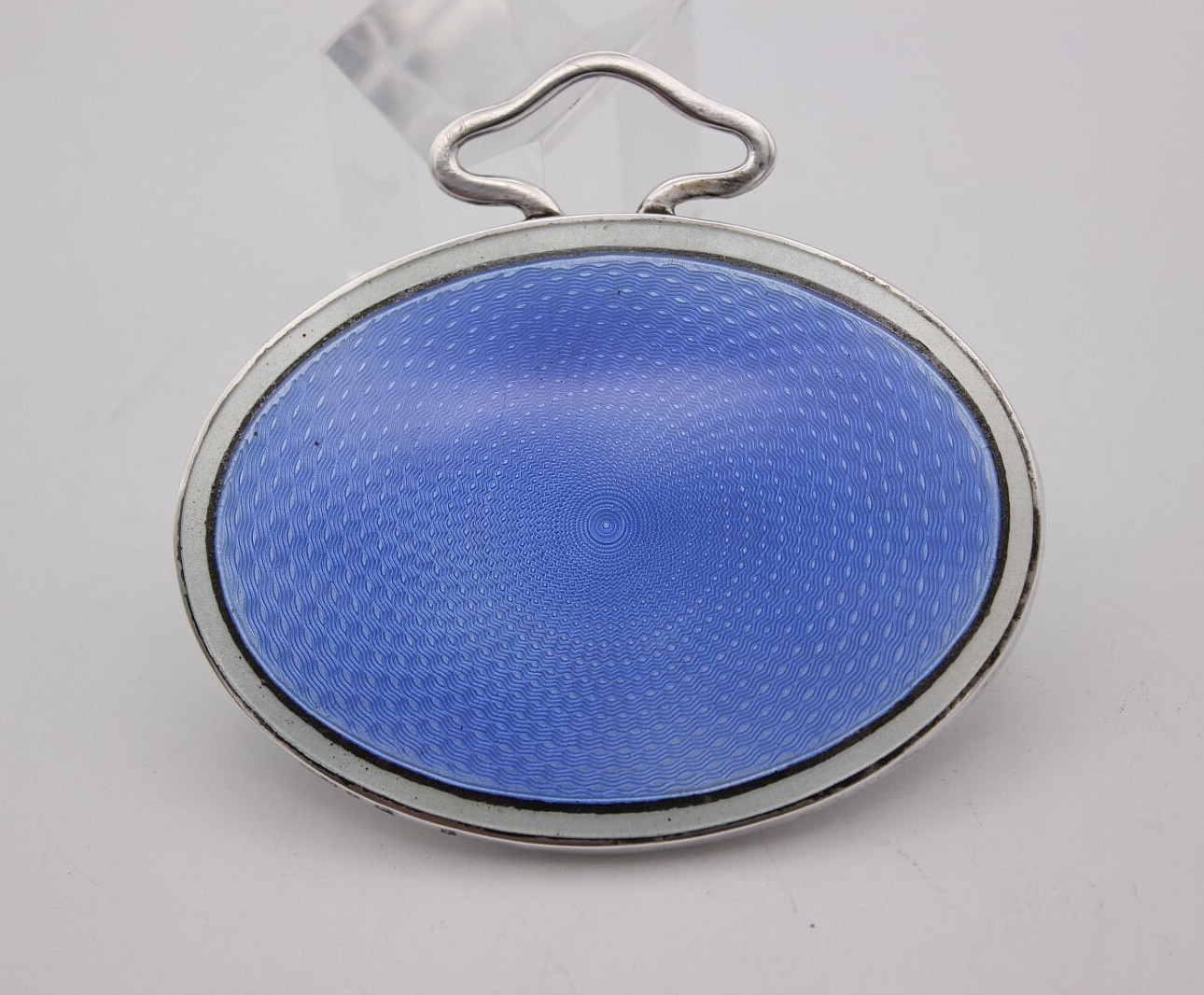 Sterling Silver with Guilloche Enamel Handbag Mirror Henry Clifford Davis 1924