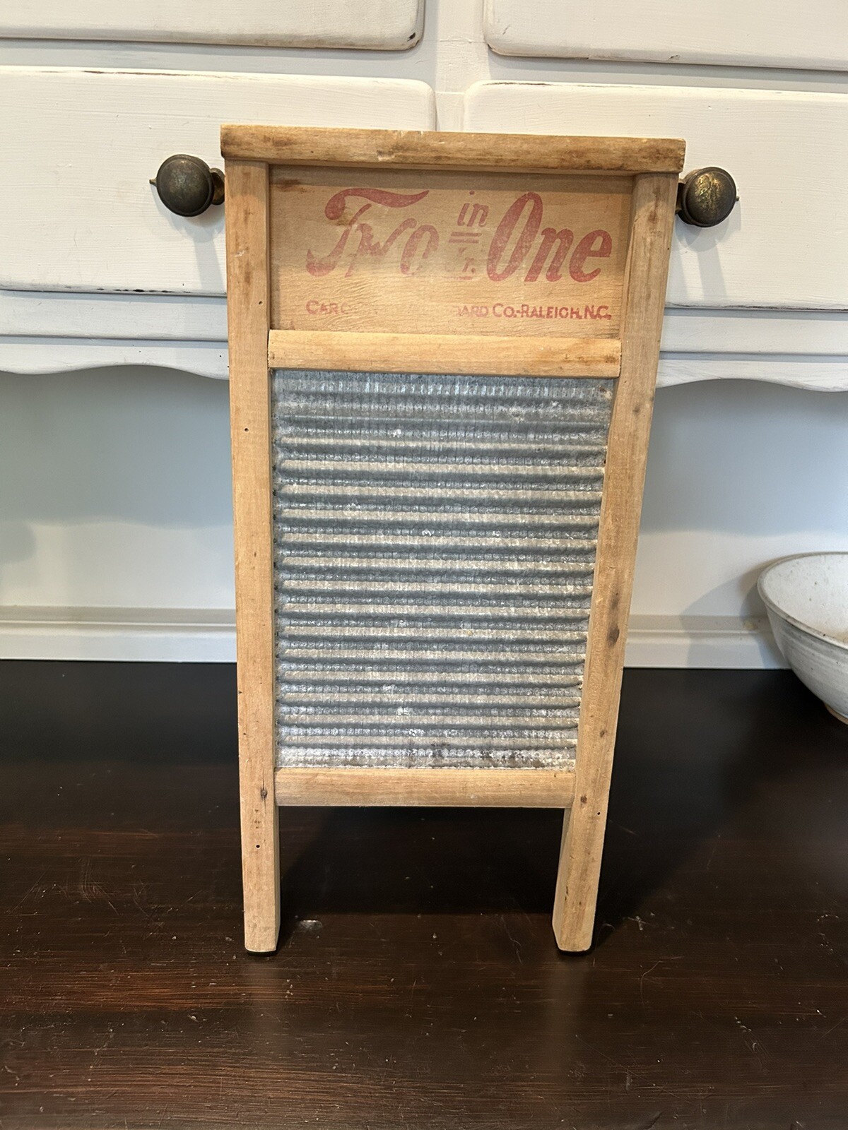 Vintage Carolina Washboard Co Raleigh NC TWO IN ONE JR Washboard