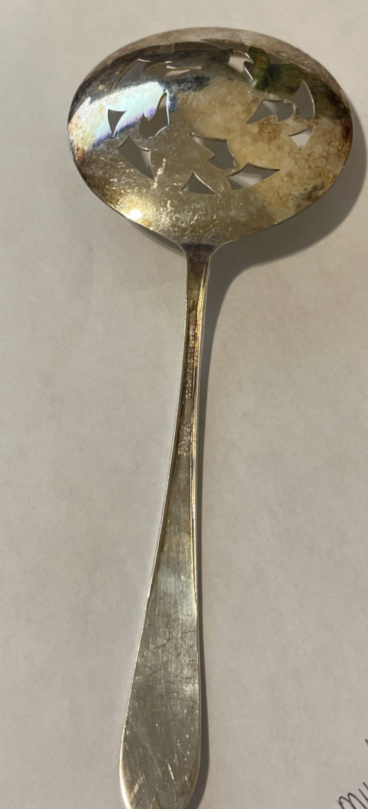 Original Rogers International Silver Co IS Slotted Serving Tomato Spoon Vintage