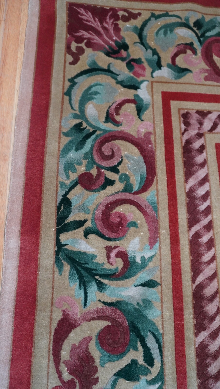 Chinese Tibetan Savonnerie Style hand knotted Wool Oriental Rug 7’8″ x 10′