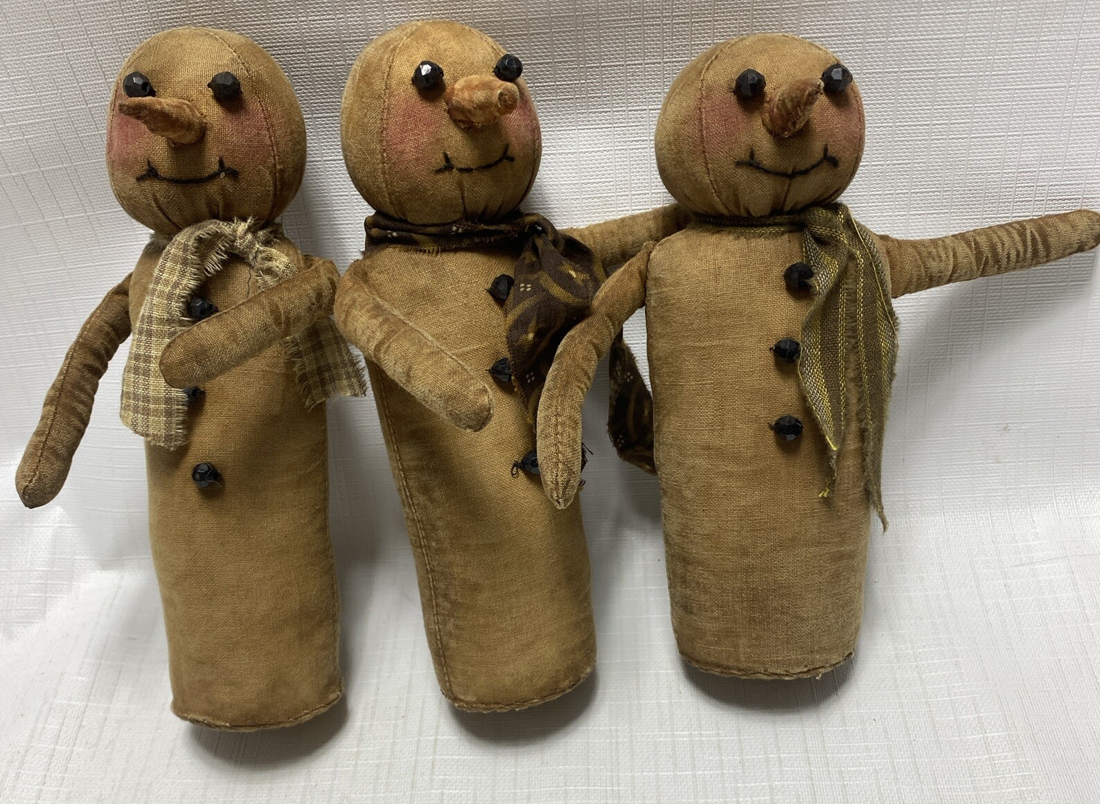 ( 1 ) J Schneeman SNOWMAN CYLINDRICAL Christmas FIGURE BEAD-LIKE EYES 2004 7”
