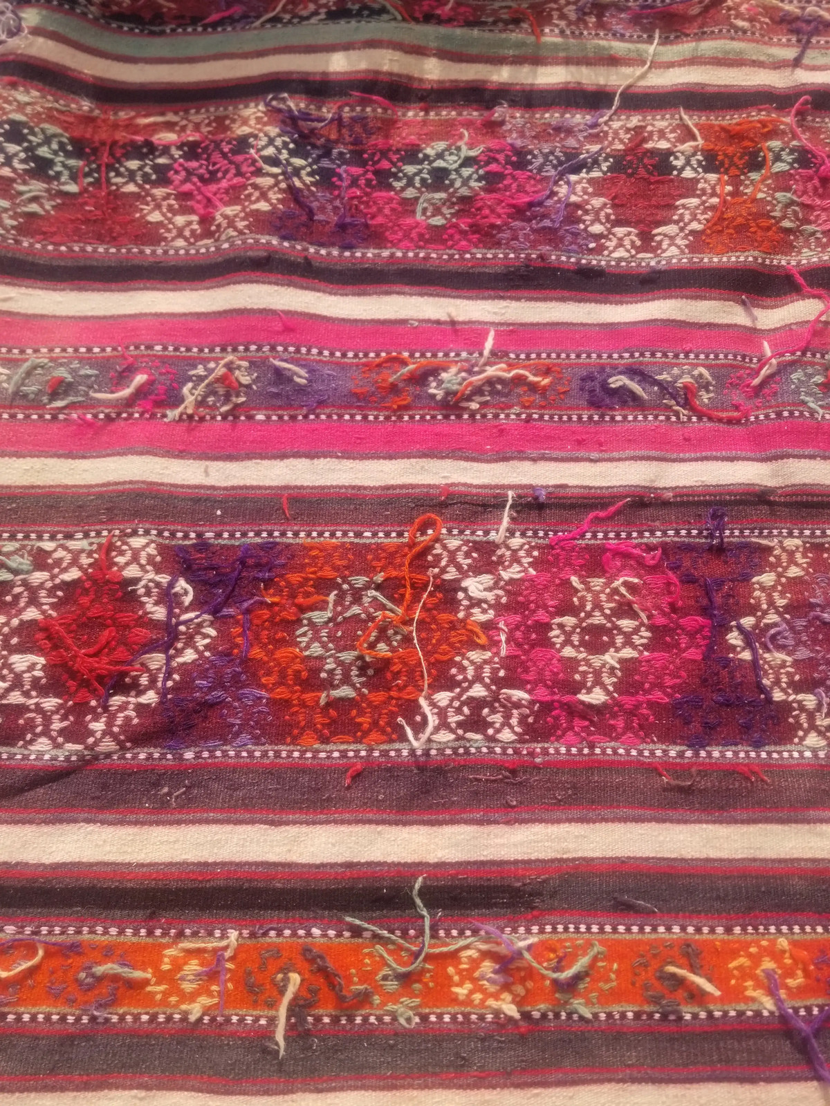 Vintage Traditional Handmade Turkish Wool Multicolor Kilim 6.7×4.7 ft