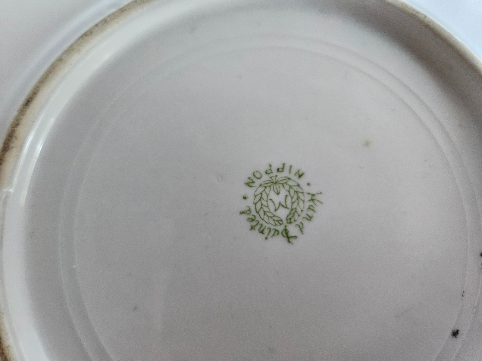 Antique Nippon Morimura Hand Painted Waterscape Gold Palm Trees Bowl 7 1/2 “