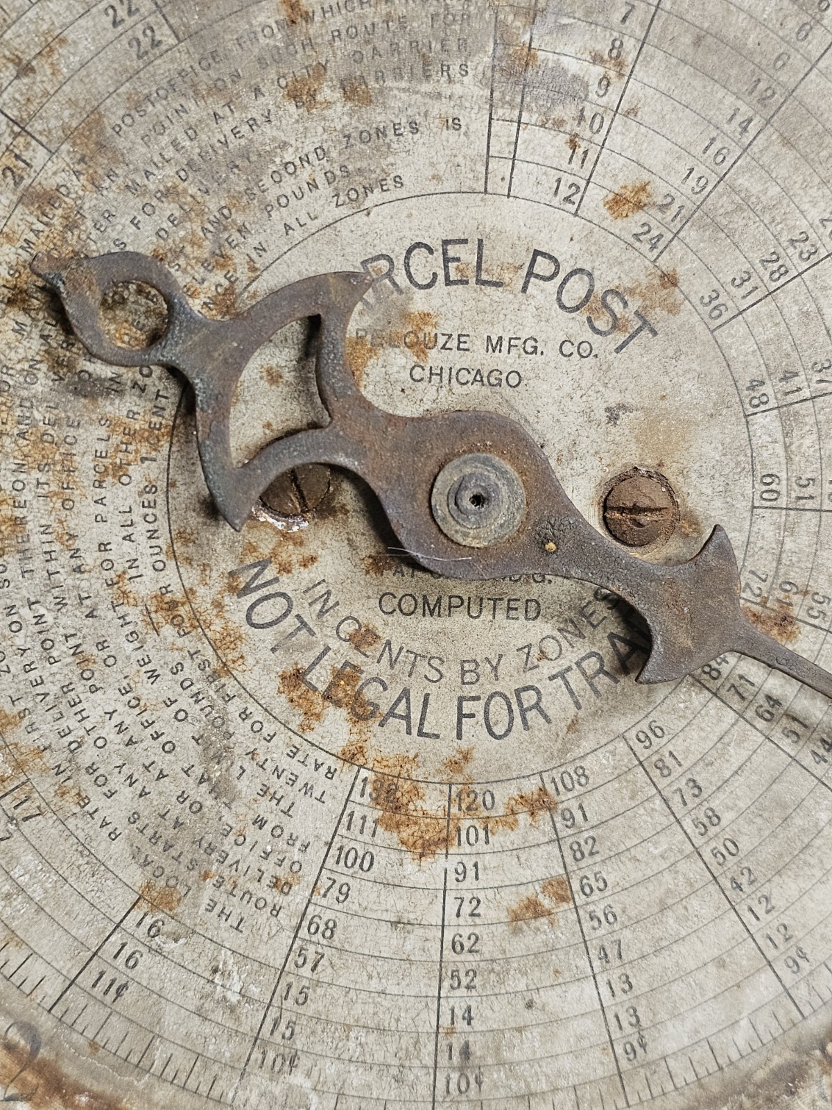 Parcel Post Postal Scale by Pelouze Mfg. Co. Chicago IL Vintage 20lb