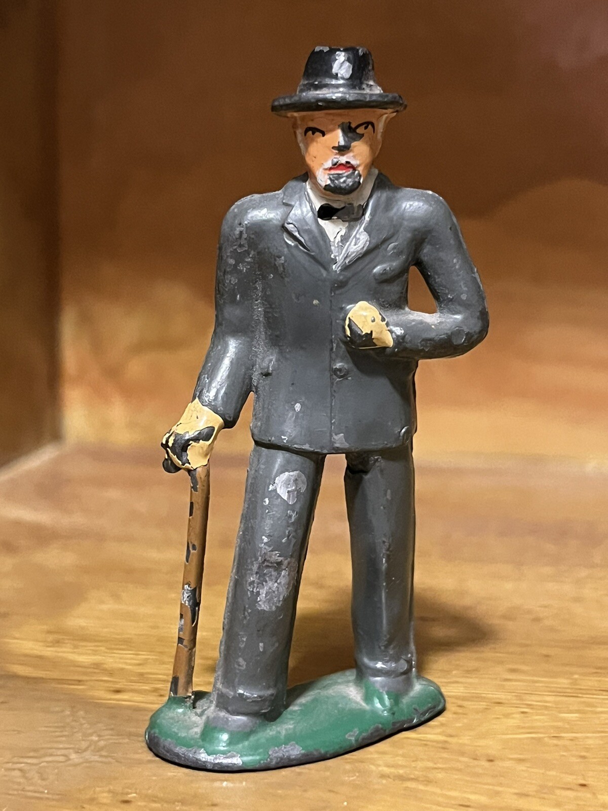 vintage Barclay Manoil lead toy Gentleman with Cane #619