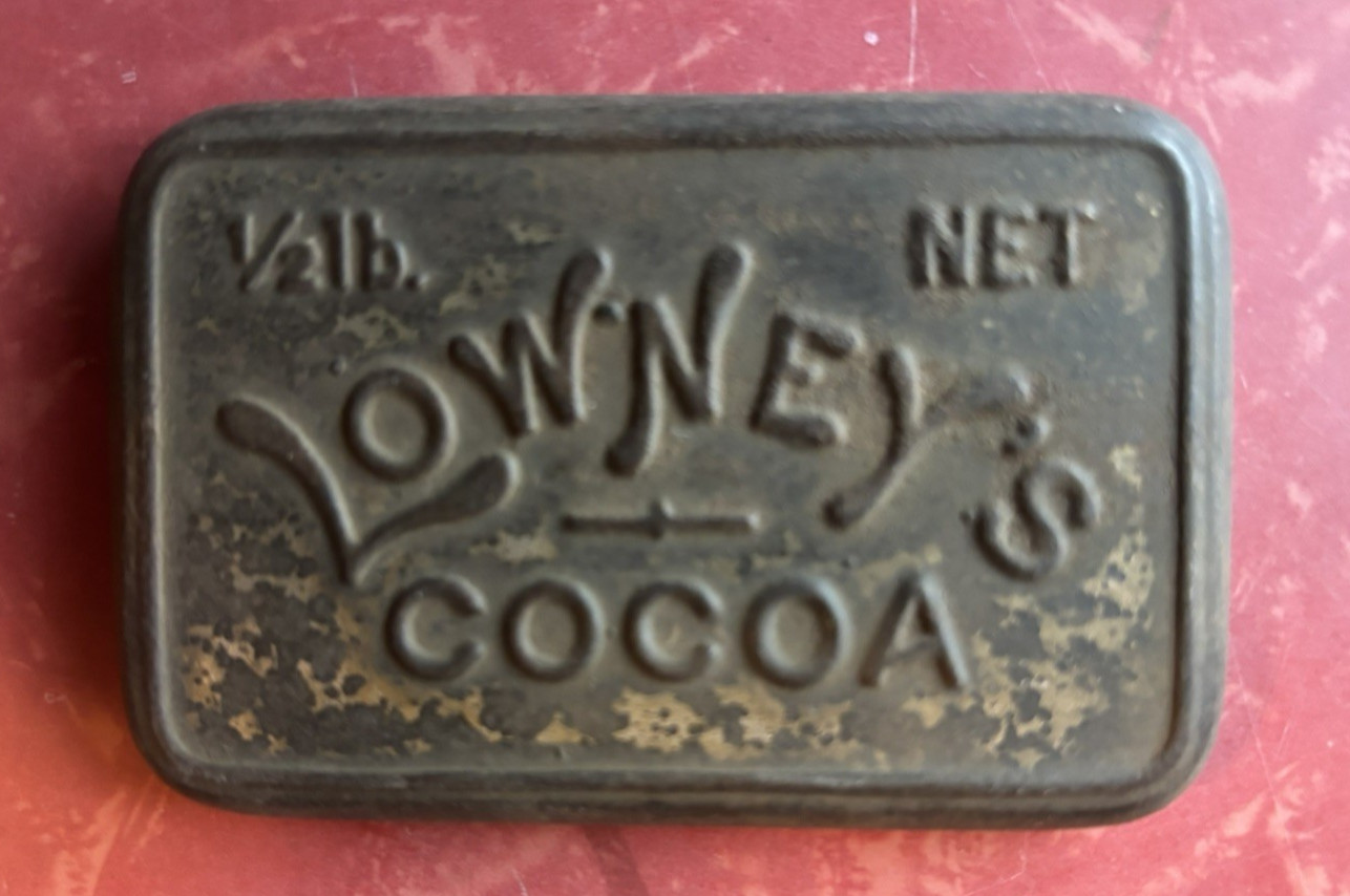 Lowney’s COCO 1/2 lb. NET can lid vintage, nice for your chocolate collection!