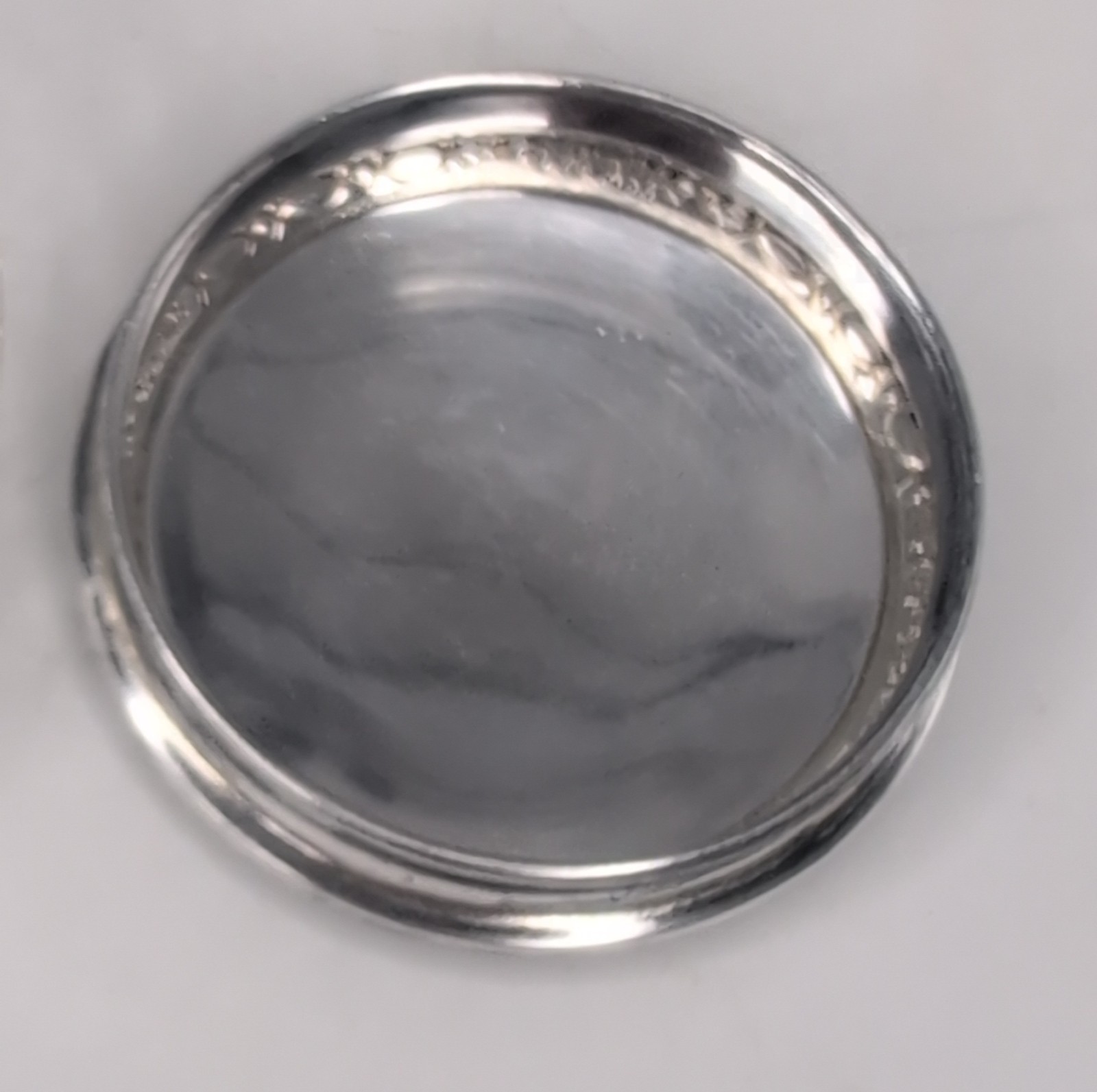 Foster Bailey Sterling Silver Blue Guilloche Enamel Floral Cut Glass Dresser Box