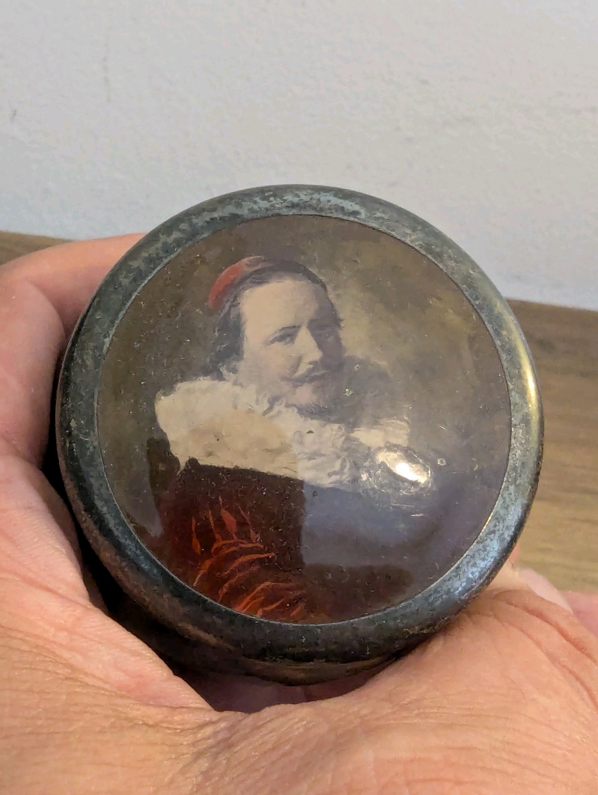 Solid Sterling Silver Enamel Topped Pill Or Patch Box