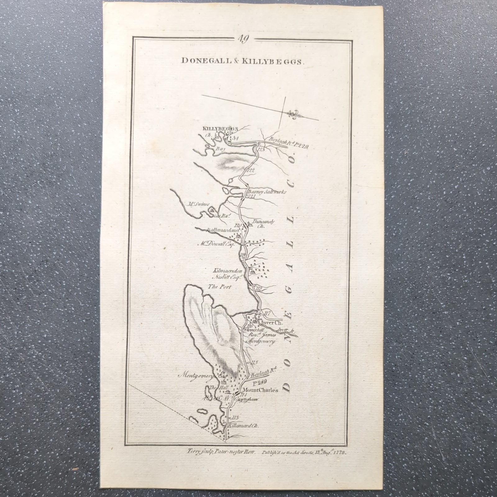 1778 Taylor and Skinner Ireland Road Map Of Dublin Donegal killybeggs Clones
