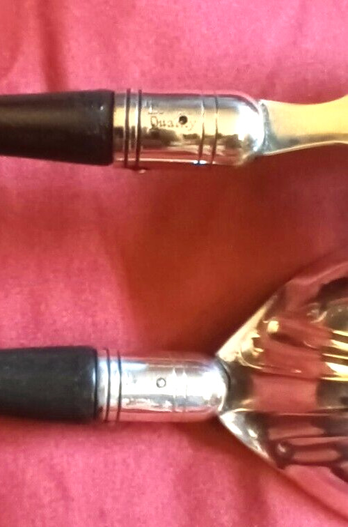 Manning Bowman Chafing Dish Servers Silverplate Ebonized Wood Handles 1910s -20s