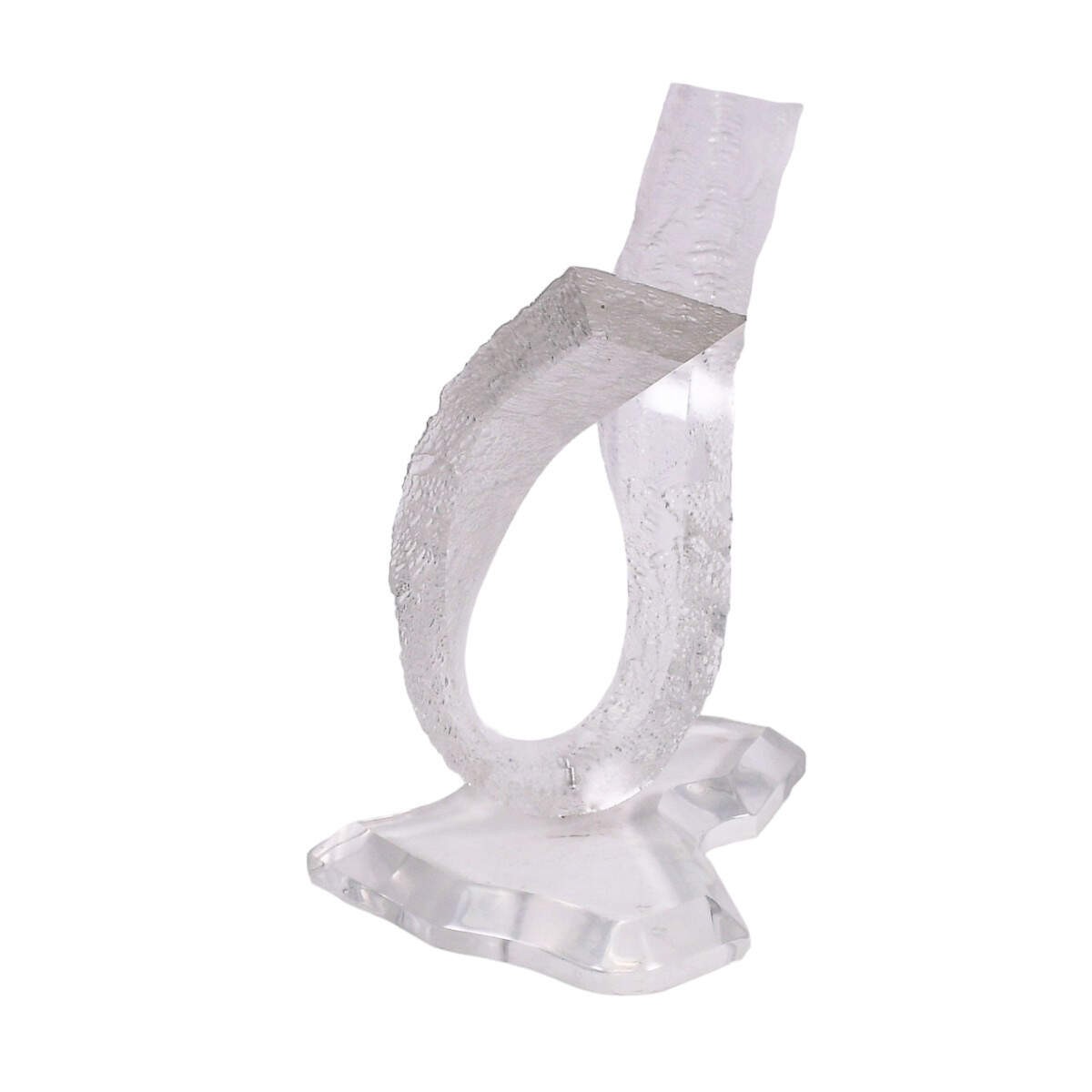 Clear Acrylic Bird Sculpture on Stand