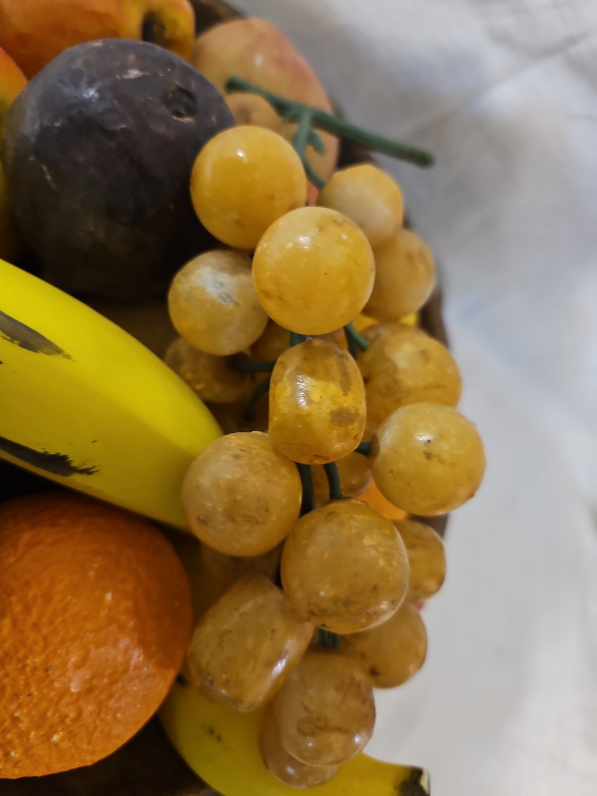 Vintage Italian Alabaster Stone Fruit Golden Grapes. Grapes ONLY