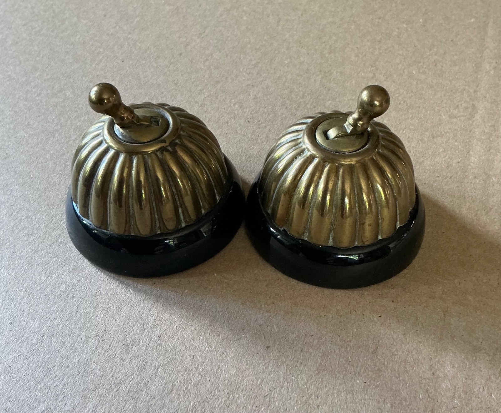 X2 Antique Brass & Ceramic Light Switch Old Dolly Toggle Victorian Jelly Mould