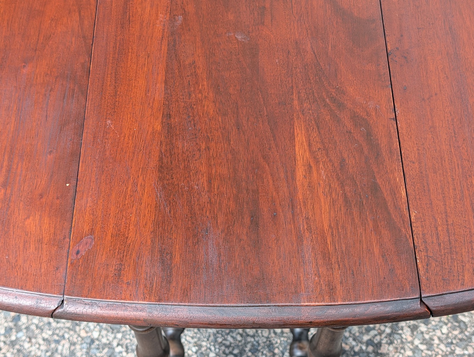 Vintage Mahogany Gate Leg Drop Leaf Table with Drawer, Oval, Solid Wood