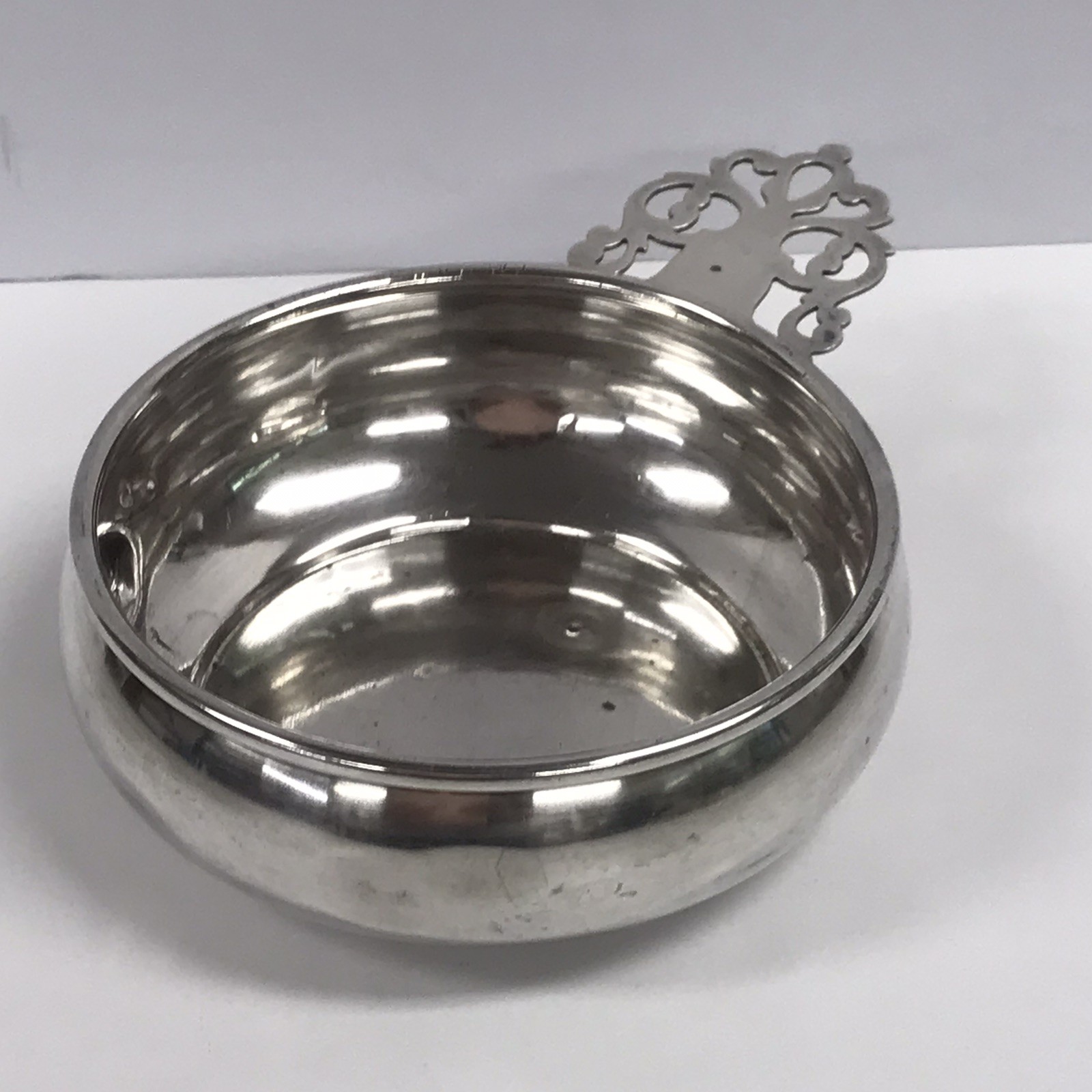 Vintage Wallace 4238 Sterling Silver Baby Porringer Bowl Pierced Handle